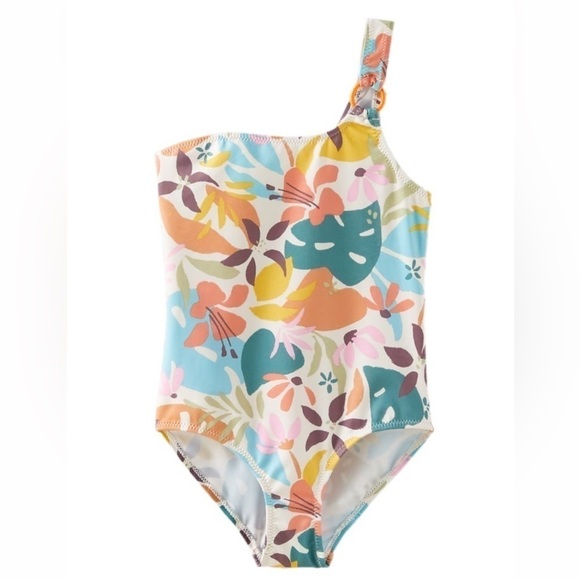 Zara ASYMMETRIC LEAF PRINT SWIMSUIT - Picture 1 of 3